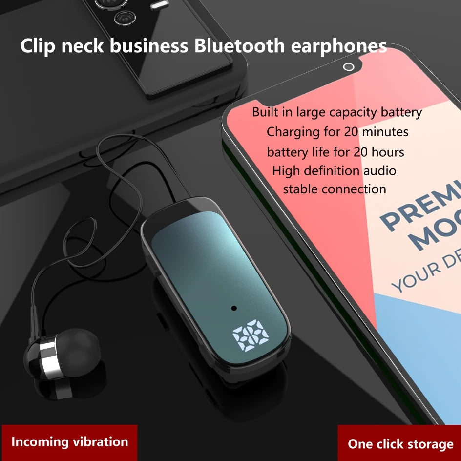 K65 20 Hours Work Time Mini Wireless Bluetooth Headset handsfree Call Remind Vibration Sport Clip Driver Earphone F920 K55 F580