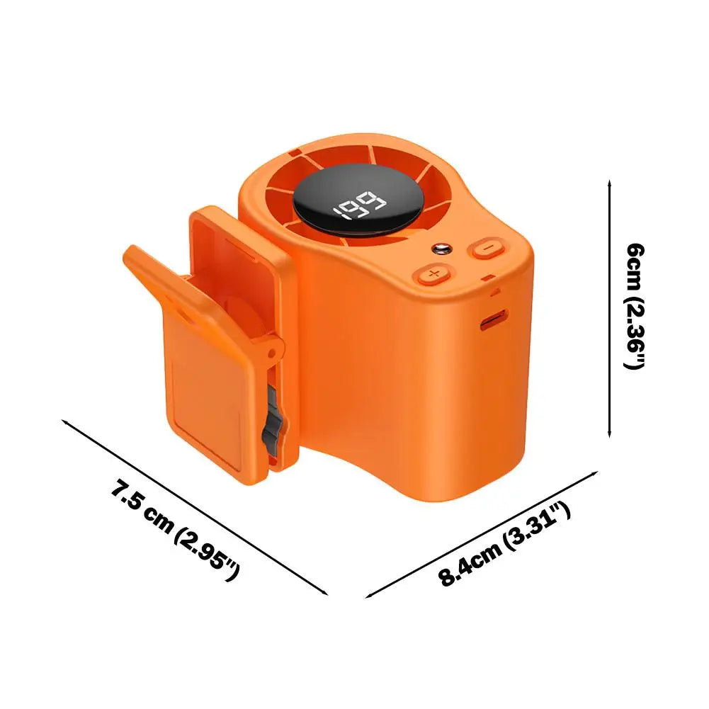 Semiconductor Cooling Car Fan USB Rechargeable Clip on Portable Desk Fans with LED Display 360 Rotation Quiet for Car Camping