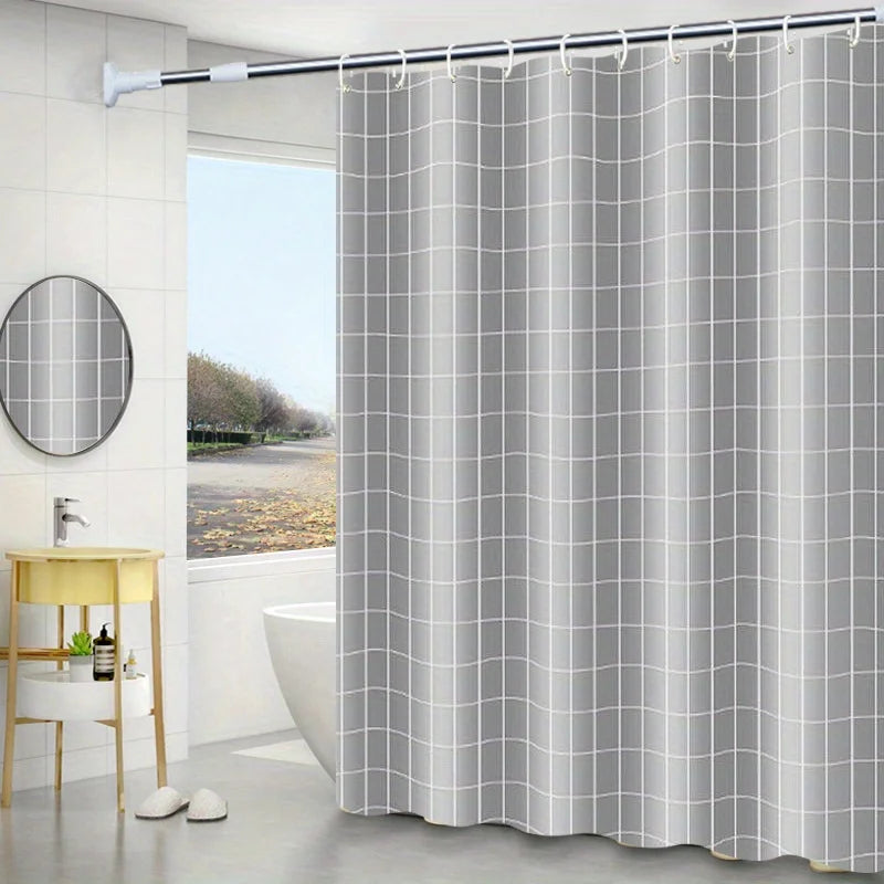 1pc Printed Shower Curtain,180*180cm* 70*70.8inch Bathroom Non Perforated Polyester/PEVA Partition Door Curtain,Hanging Curtain