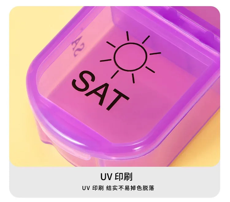 1PC Weekly Pill Case Pillbox 7 Days Medicine Tablet Box Portable Travel Drugs Storage Organizer Secret Compartments Pill Box
