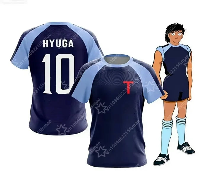 2026Anime Captain Tsubasa Soccer Kit Kids Adult Nankatsu Tsubasa Toho Hyuga Misaki Wakabayashi Retro Football Jersey Set Uniform