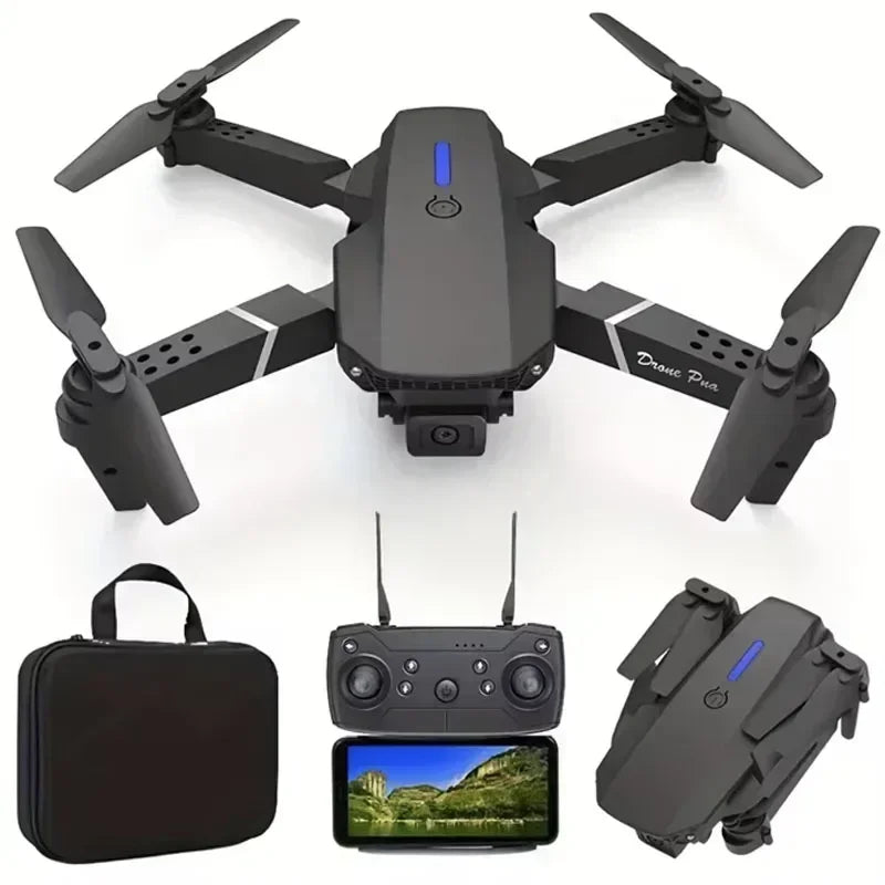 E88 Pro WIFI FPV Drone Wide Angle HD 4K 1080P Camera Height Hold RC Foldable Quadcopter Dron Helicopter Toy Christmas Boy's Gift