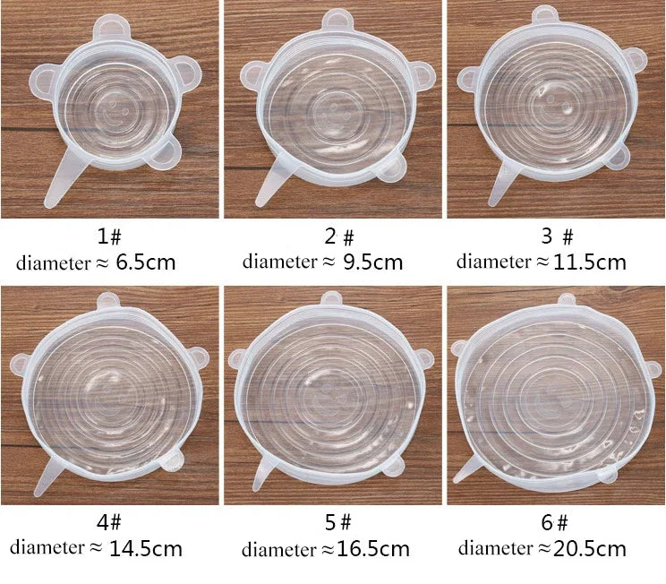 Silicone Stretch Lid Kitchen Accessories Can Be Reused Food Cover Plastic Wrap Cover Fresh-keeping Sealed Bowl Storage Home