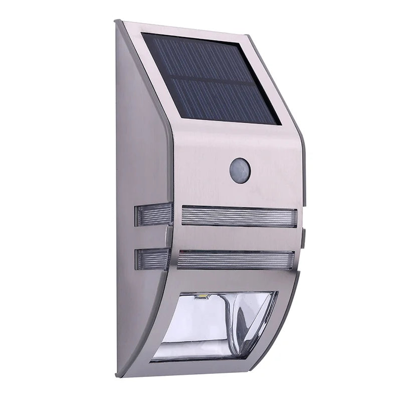 Garden Villa Solar Wall Light PIR Human Body Induction Stainless Steel LED Outdoor Waterproof Landscape Lighting  Clearance