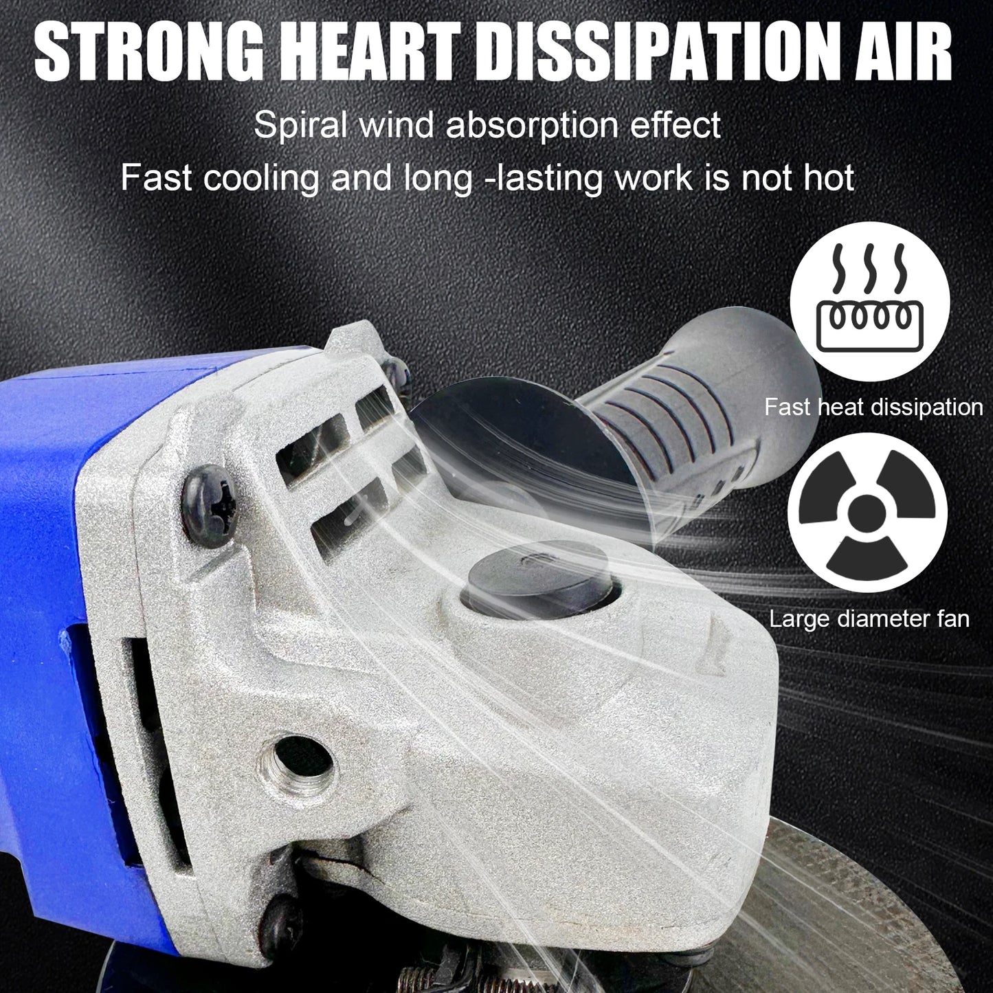 2000W Electric Angle Grinder, 115mm 4.5 inch Grinding Tool 12000 RPM, Wheel Disc for Metal,Tile Cutting and Grinding