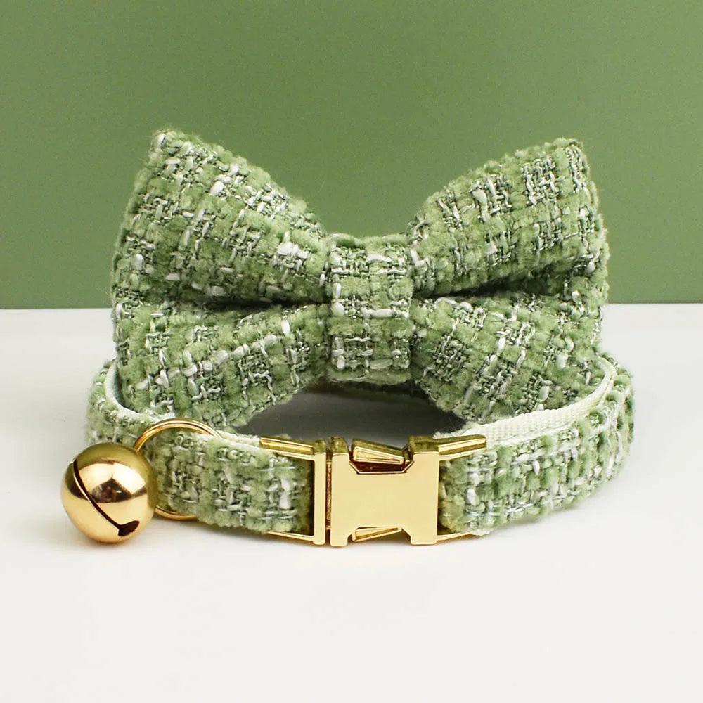 Personalized Metal Hardware Cat Collar And Leash Set with Bell Engraving ID Tag for Kittens Pet Accessories