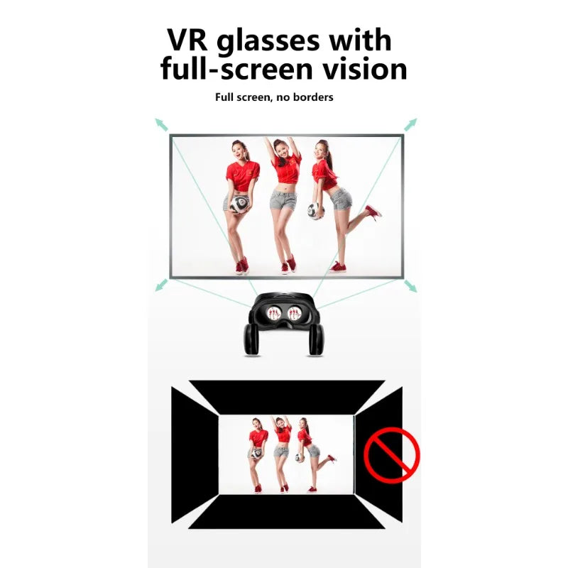 VR Glasses Virtual Reality 3D VR Glasses Google Cardboard Headset for Use with Smartphone Android Virtual Glasses with Gamepad