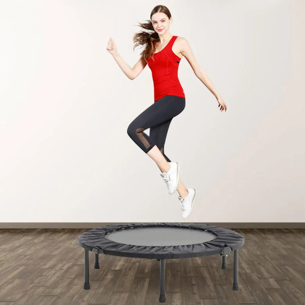 【Breeins】Folding Trampolines Fitness Indoor Exercise Workout Rebounder Sport Trampoline Handle Trampoline for Adults Jumping