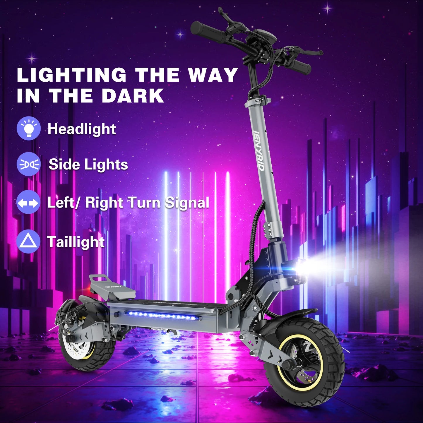 iENYRID iE-S1 Adult Electric Scooter Foldable 48V 15Ah 250W Off-Road Tire E-Mountain Scooter for Sports Entertainment Cycling