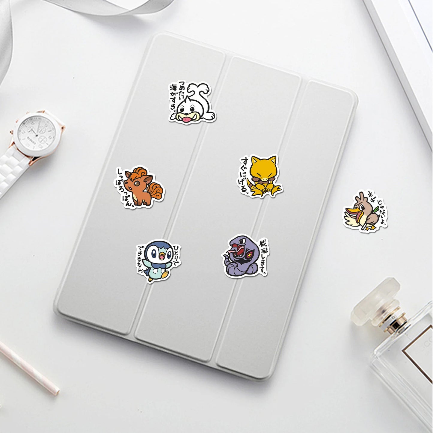 56PCS Cute Anime Pokemon Stickers Cartoon Pikachu Sealing Decoration DIY Laptop Decals Graffiti Sticker Reward Gift Kid Toy