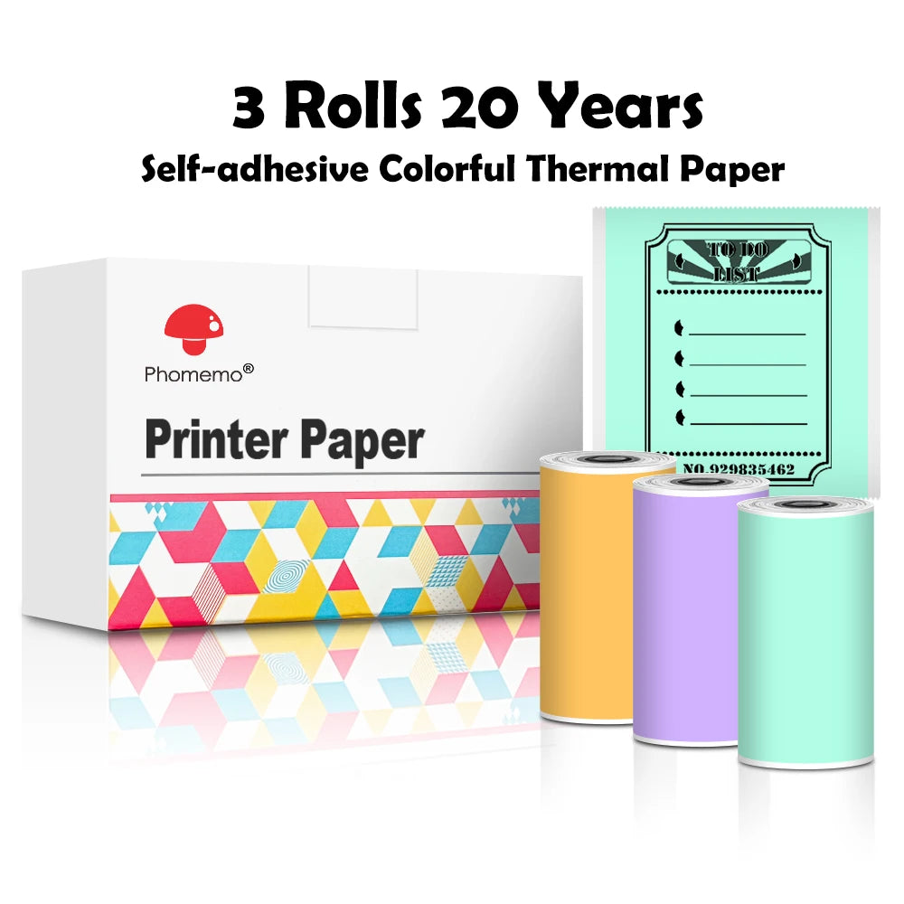 Phomemo T02 Mini Printer Portable Printer Thermal Printing Sticker Wireless Inkless Pocket Printer Self-adhesive Label Printer