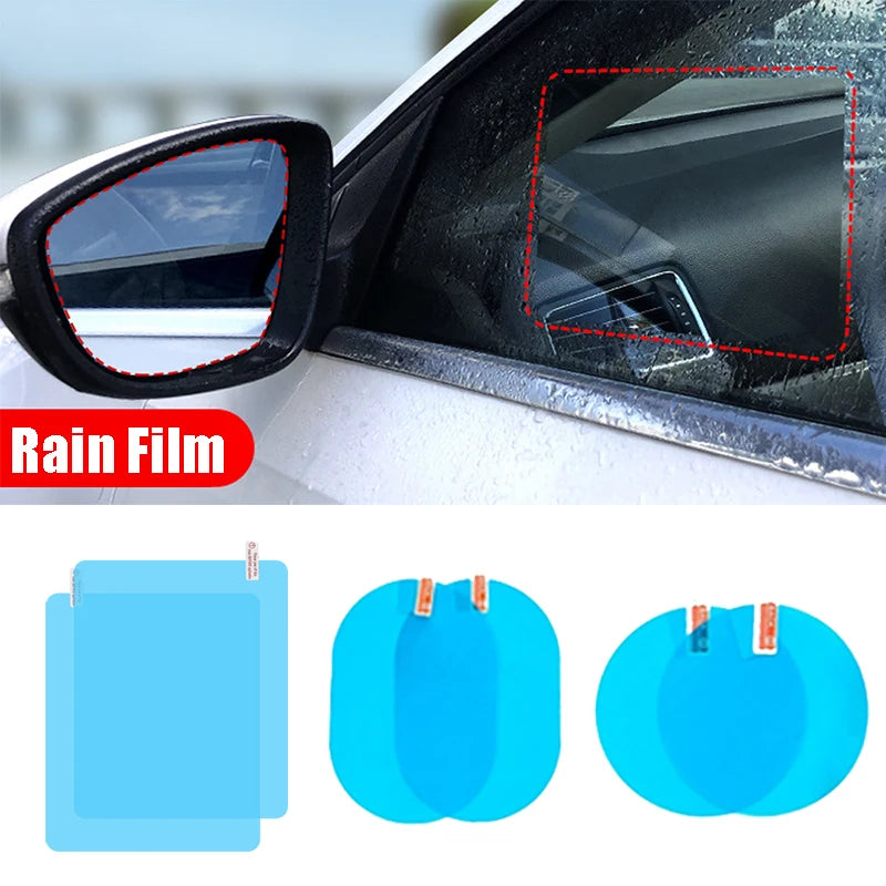 Car Truck Rearview Mirror Rainproof Film Window Glass Anti-fog Waterproof Stickers Rainy Day Safe Driving Rain Proof Films