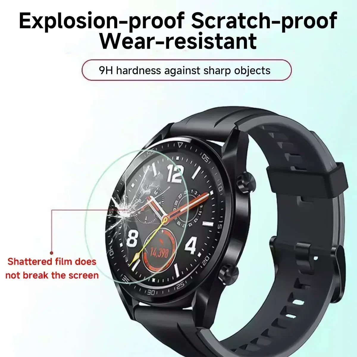 1-5PCS 26-46mm Universal Tempered Glass Smartwatch Screen Protector Protective Film 28mm 30mm 32mm 38mm 40mm 41mm 42mm Diameter