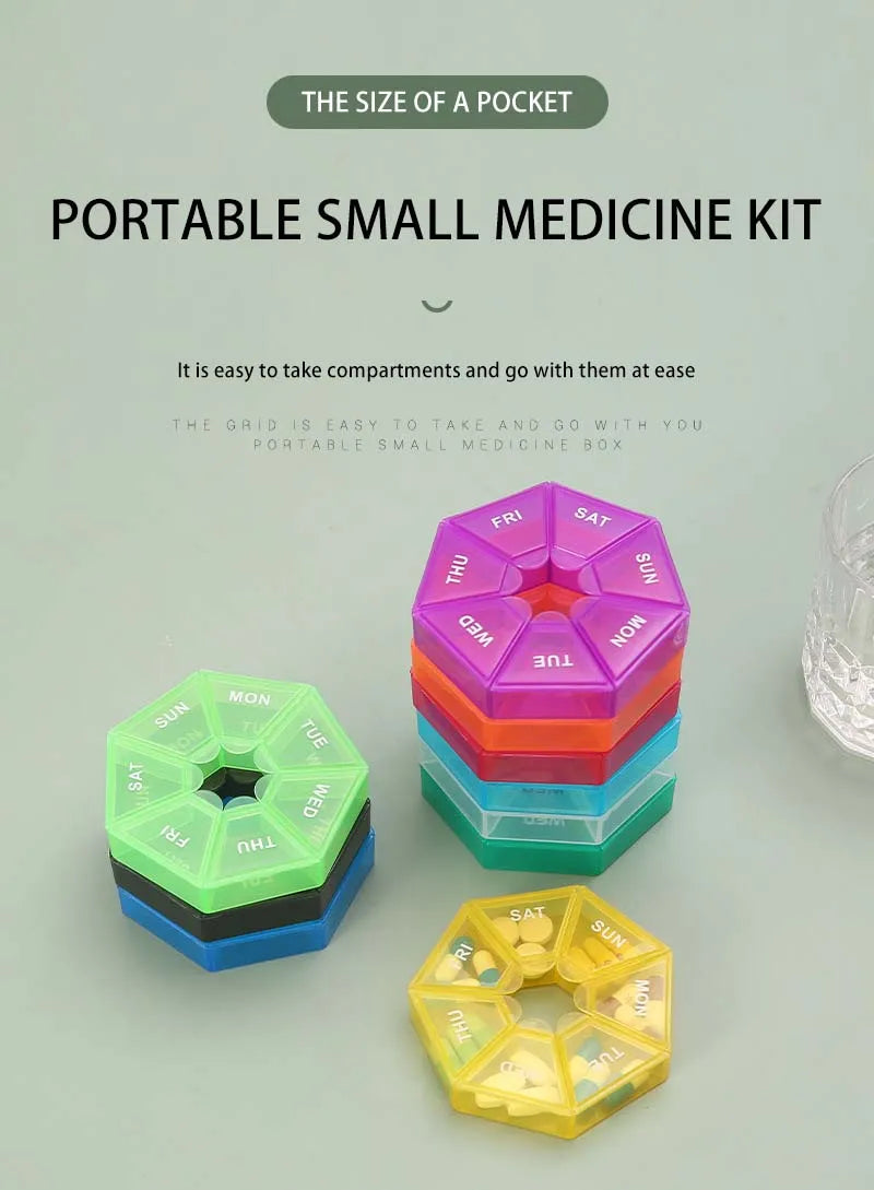 1Pcs Pill Case Plastic 7 Days Tablet Candy Box Portable Storage Tablet Holder Travel Organizer Pill Dispenser Container