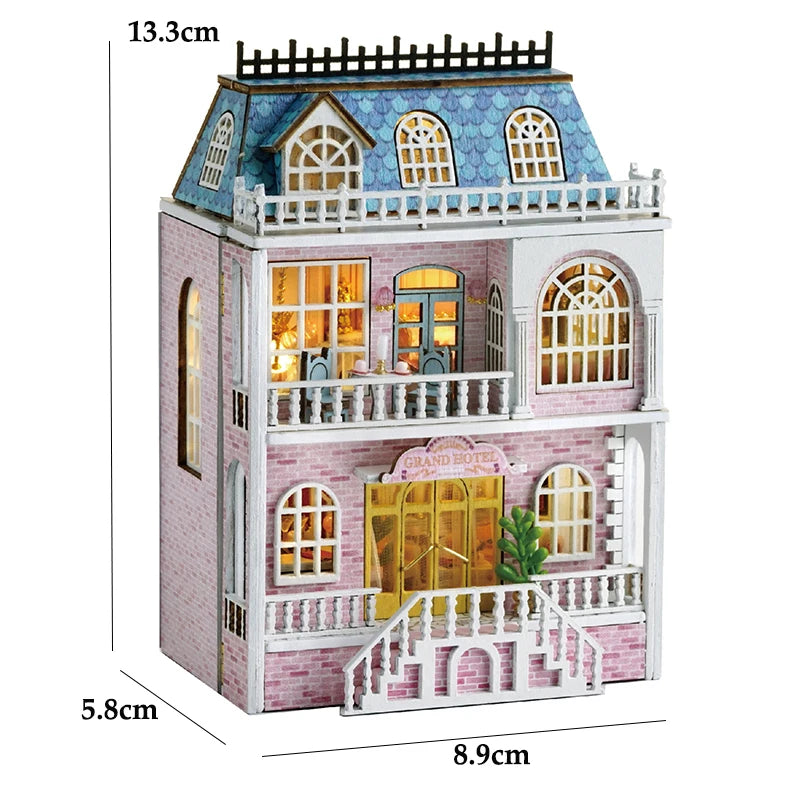 DIY Wooden Doll Houses Mini Assembly Handmade Small House Creative Scene Decoration DollHouse For Toys Birthday Gifts