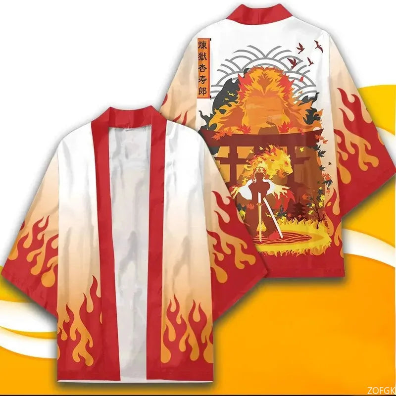 Summer Devil Killer Cosplay Male Japanese Anime 3D Printed Casual Half Sleeved Top Cardigan