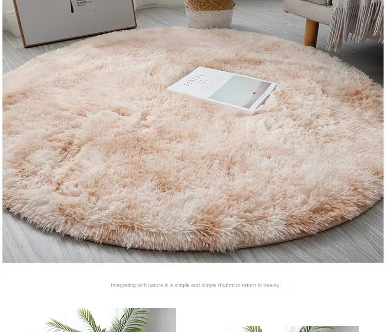 Super Soft Plush Round Rug Mat Fluffy White Carpets For Living Room Home Decor Bedroom Kid Room Decoration Salon Thick Pile