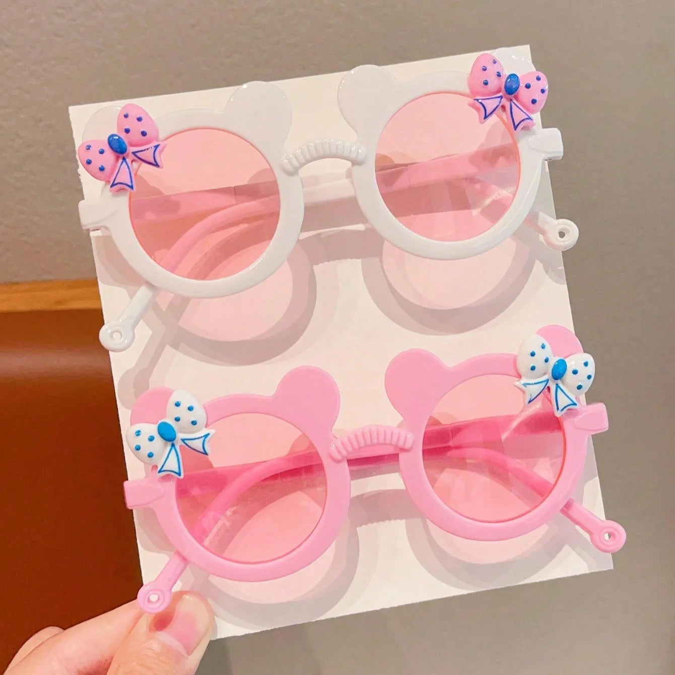 2/3Pcs Boy Girl Cute Bear Frame Bowknot Kids Children Fashion Glasses Eyewear