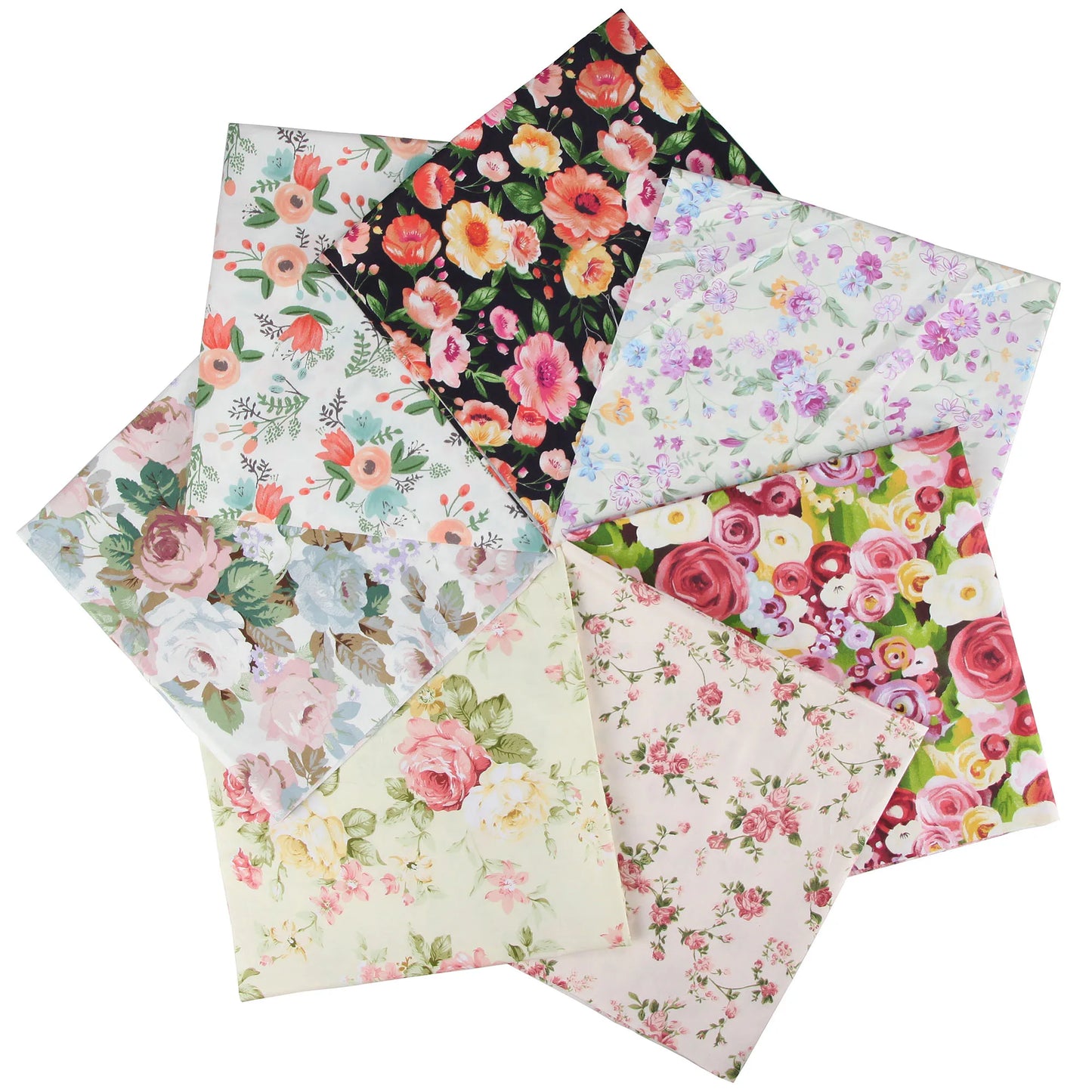 7PCS 25 x 25cm/50 x 50cm Squares Cotton Craft Fabric Cloths for DIY Bundle Patchwork Quilting Sewing Scrapbooking Artcraft