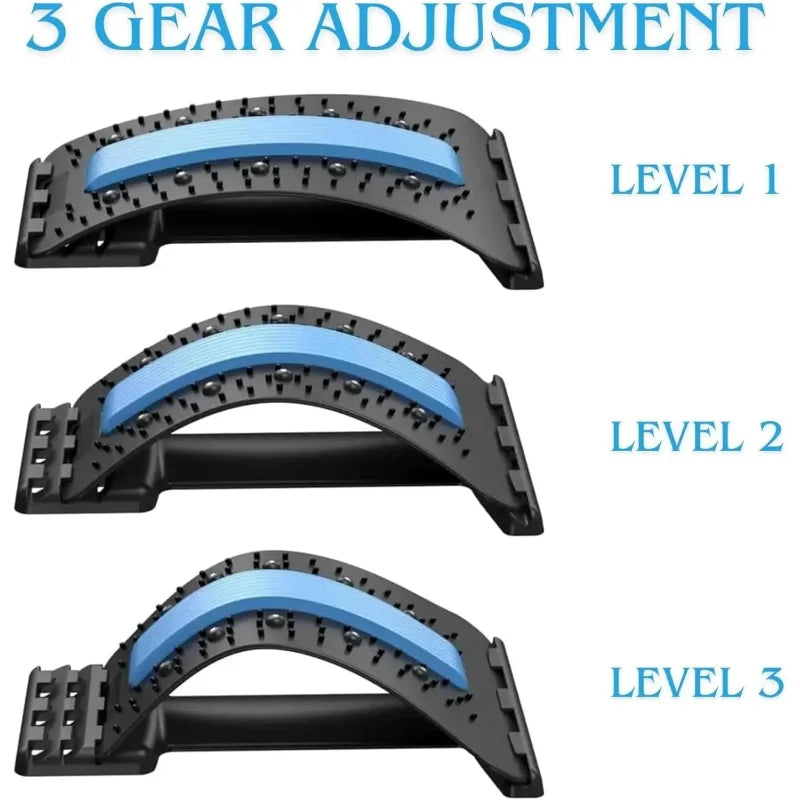 Back Support Back Stretching Device,Back Massager for Bed Chair Car,Multi-Level Lumbar Support Stretcher Spinal Muscle Pain Reli