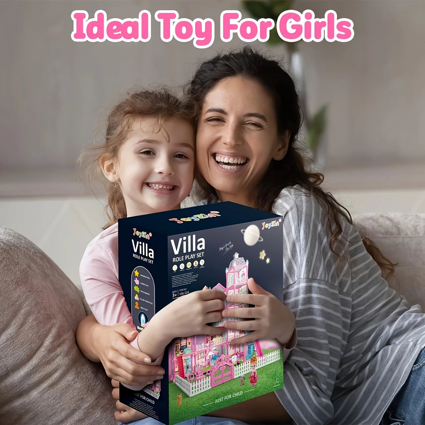 Girls Villa Castle Model Building Block Sets  DIY Bricks Toys  Doll house Villa Children Pretend Play Toys for Girls Gift
