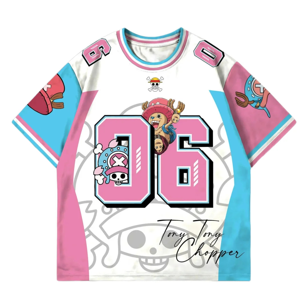 Bandai One Piece Tony Tony Chopper 06 Soccer Jersey 3D Quick Dry T-Shirt For Men Women Kids Sports Anime Tee Streetwear