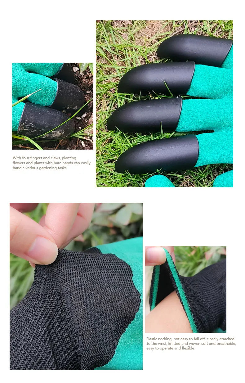 Garden Gloves with Claws Chicken Coop Cleaning for Digging Pruning Poking All in One Gardening Tool Durable Hand Protectors