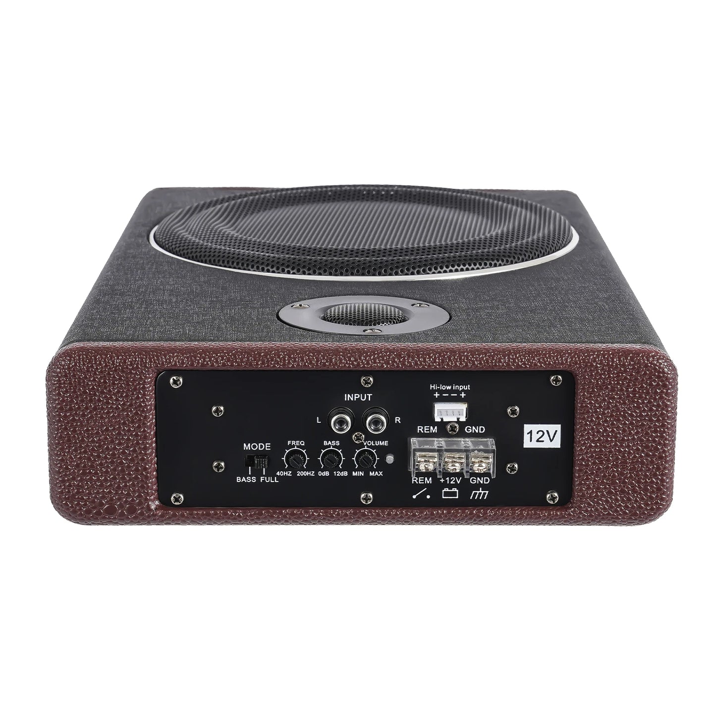 8 Inch 600W Underseat Car Audio Ultra Slim Compact Active Subwoofer System Loud Sound Audio Active Bass Box