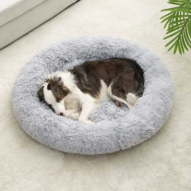 Soft Long Plush Dog Bed House – Cozy Pet Basket, Cushion, Cat Mat, Best for Dogs & Cats