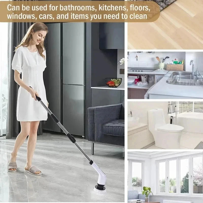 Cordless Electric Spin Scrubber Multipurpose Power Cleaning Brush For Bathroom Kitchen Tile Grout Floor Stain Removal