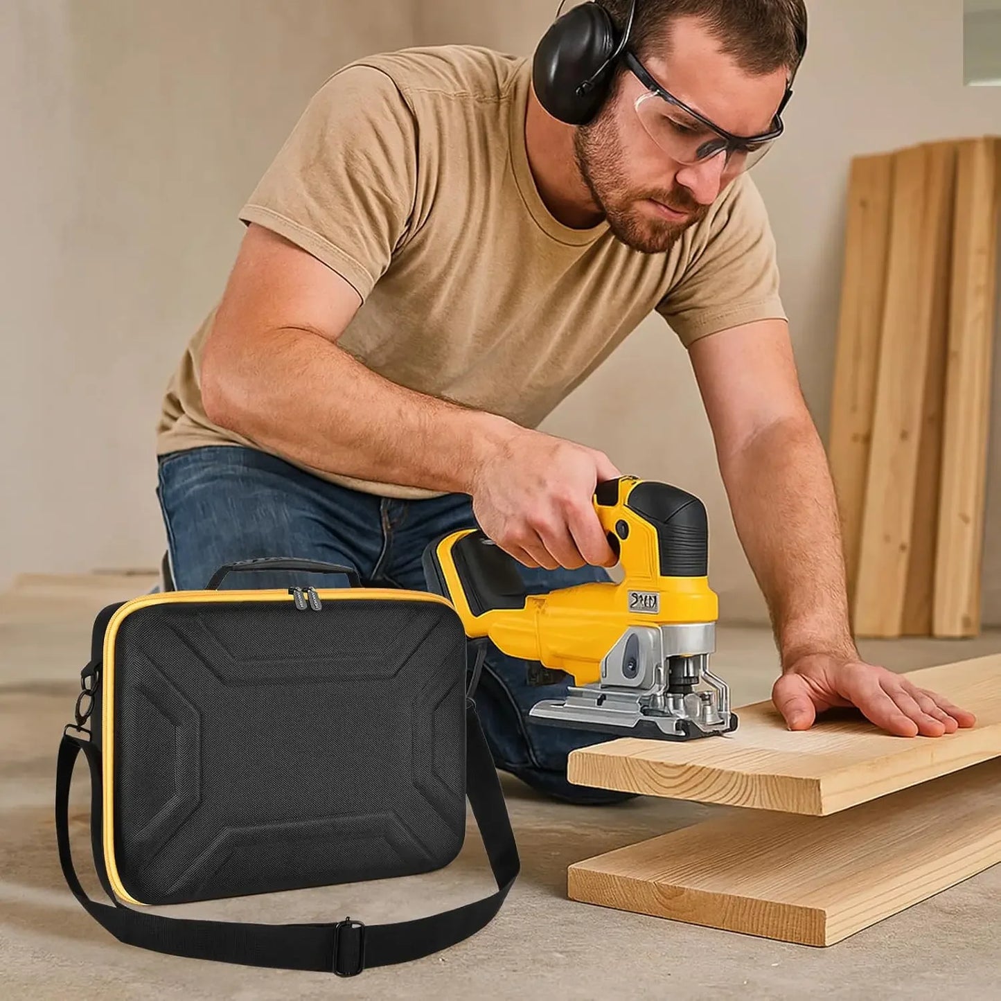 Case for DEWALT 20V MAX XR Jig Saw DCS334B, Jigsaw Power Tool Storage Bag for Skill Saw Blade, Battery and Charger Accessories