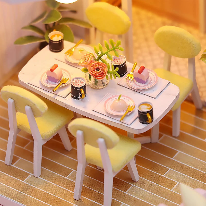 DIY Mini Dollhouse Wooden Small House 3D Puzzle Assemble Building Model Home Bedroom Decoration With Furniture Doll House Gifts