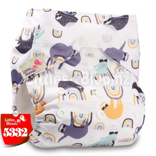 [Littles&Bloomz] Baby Washable Reusable Real Cloth STANDARD Hook-Loop Pocket Nappy Diaper Cover Wrap, suits Birth to Potty