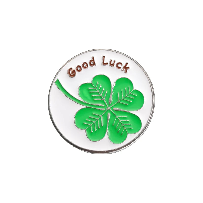 Magnetic Golf Ball Marker Hat Clips Funny Cartoon Print Accessories for Golf Cap Metal Decorative Jewelry Gift for Golf Lover