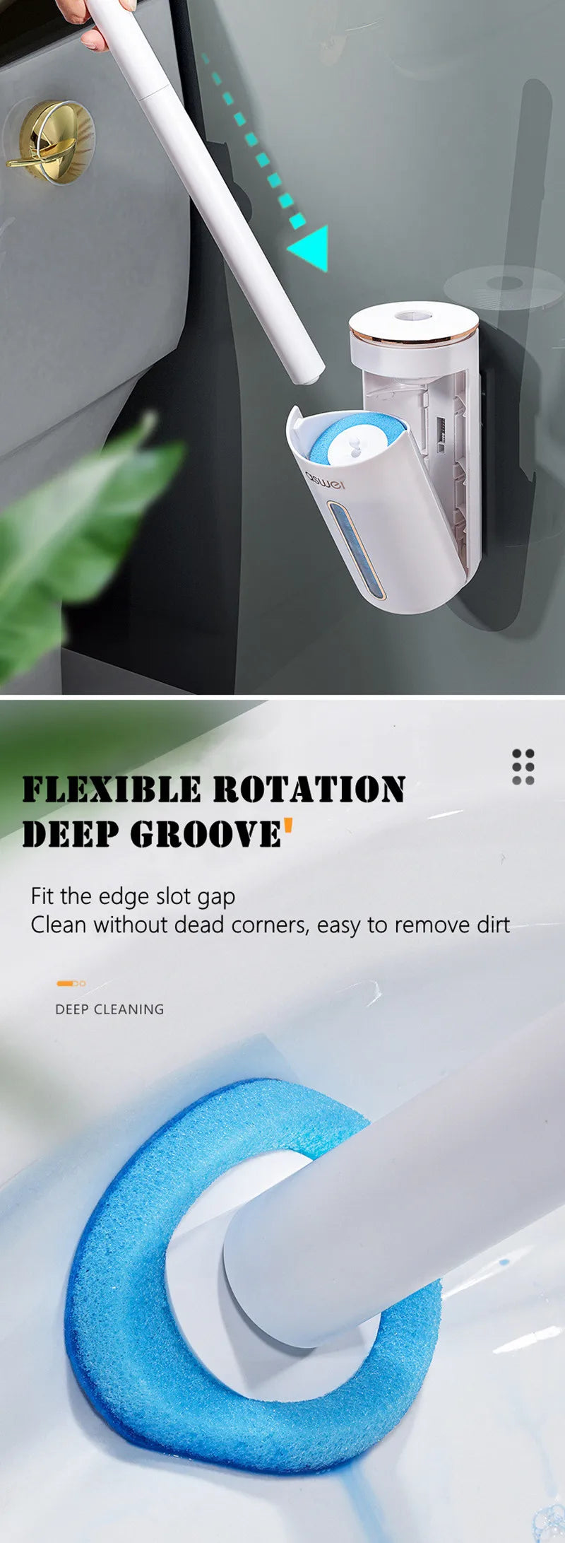 Wall-mounted Disposable Toilet Brush Home Replaceable Toilet Brush Bathroom Cleaning Tools WC Bathroom Accessories