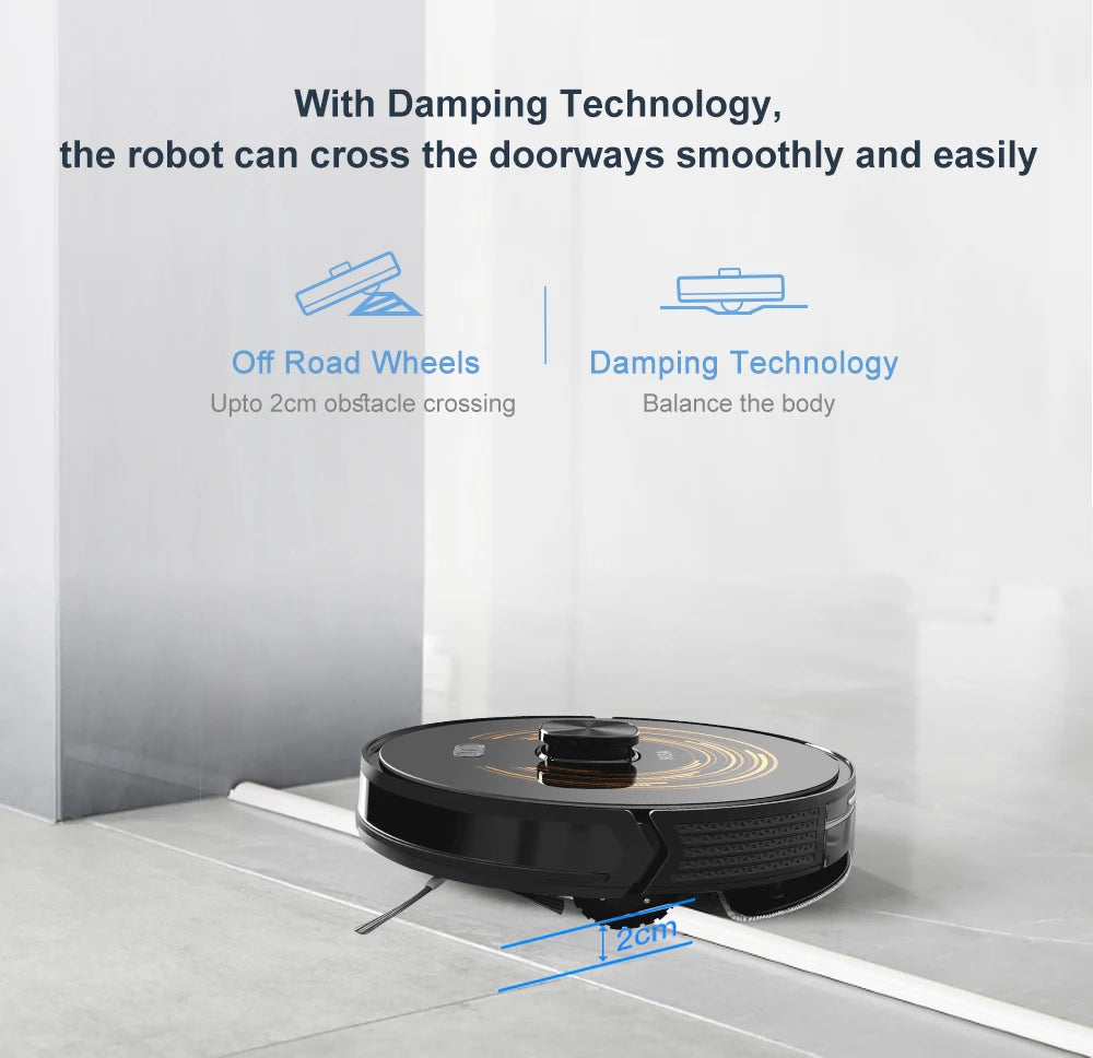 ABIR K30 Robot Vacuum Cleaner, Auto-Empty Station, Laser Lidar, 6500PA Suction,Multi-Floor Maping, Smart Home Wet Dry Appliance