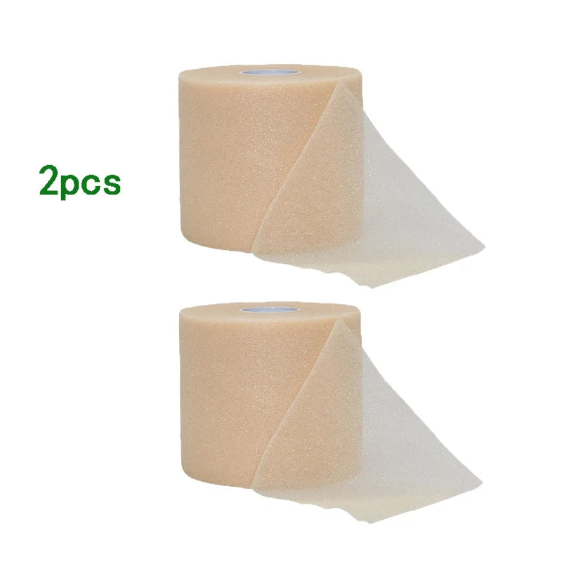 2 Roll 40M Underwrap Foam Tape Athletic Pre-wrap Tape Elastic Breathable Soft Protective Bandage Reduce Allergy Discomfort