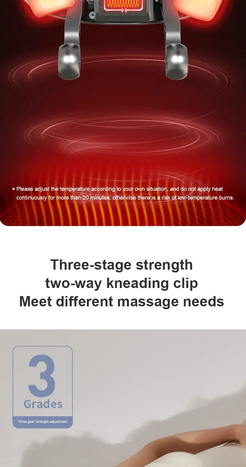 JAIYORL Trapezius Electric Massage Pillow Wireless Car And Home Massager Heating Waist Neck Leg Cervical Shiatsu Kneading