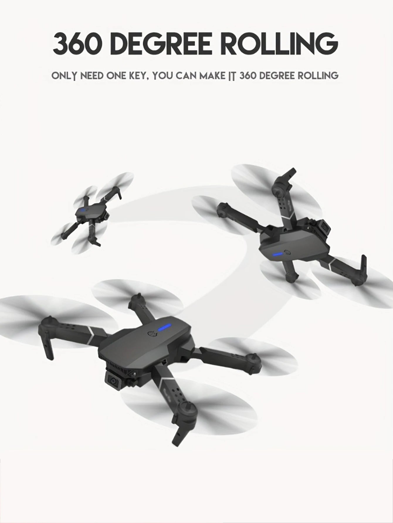 Professional Drone E88 4k wide-angle HD camera WiFi fpv height Hold Foldable RC quadrotor helicopter Camera-free children's toys