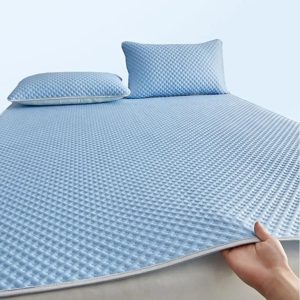 Breathable Cooling Mattress Comfortable Washable Ice Silk Bed Mat Pad Soft Skin-friendly Summer Sleeping Mat Household