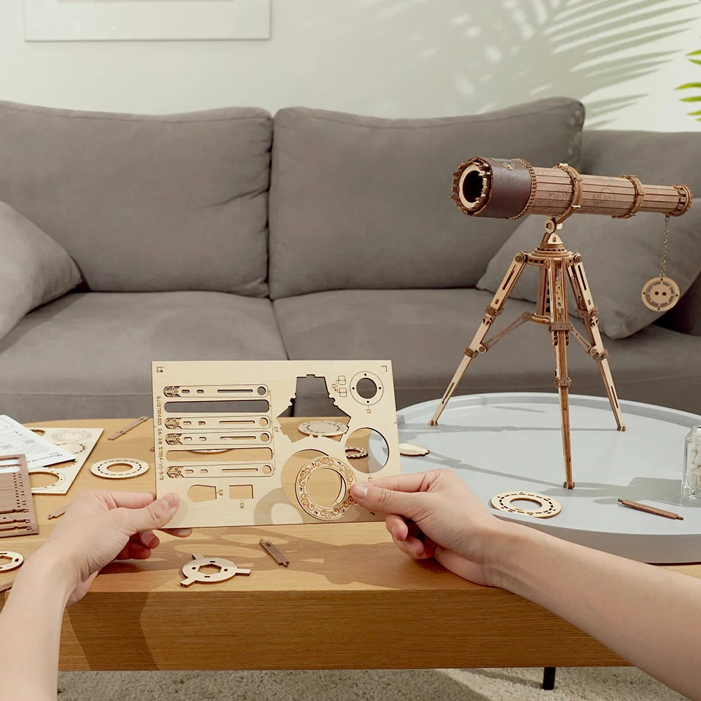 ROKR Curious Discovery Series 3D Wooden Puzzle Games Assembly Telescope Orrery Model Buliding Kits Toys Gift ST