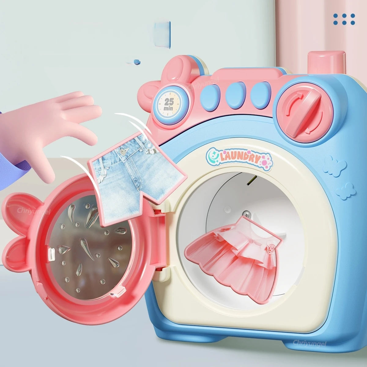 Pretend Play Toy Mini Kitchen Appliances Set for Toddlers Air Fryer Washing Mixer Educational Toys Gift for Kids Girls Boys
