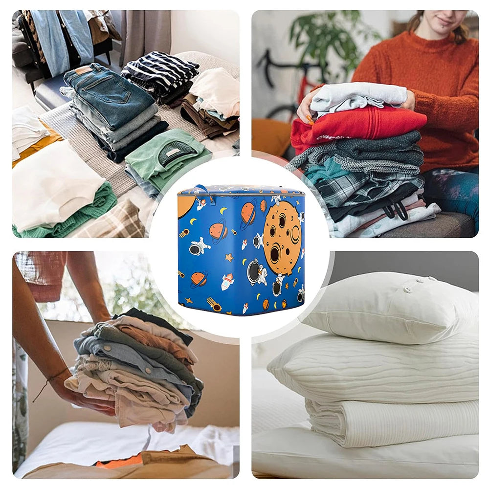 Large Capacity Clothing Storage Bag Storage Bag Quilt Organizer with Reinforced Handle Foldable Toy Storage Luggage Moving Box