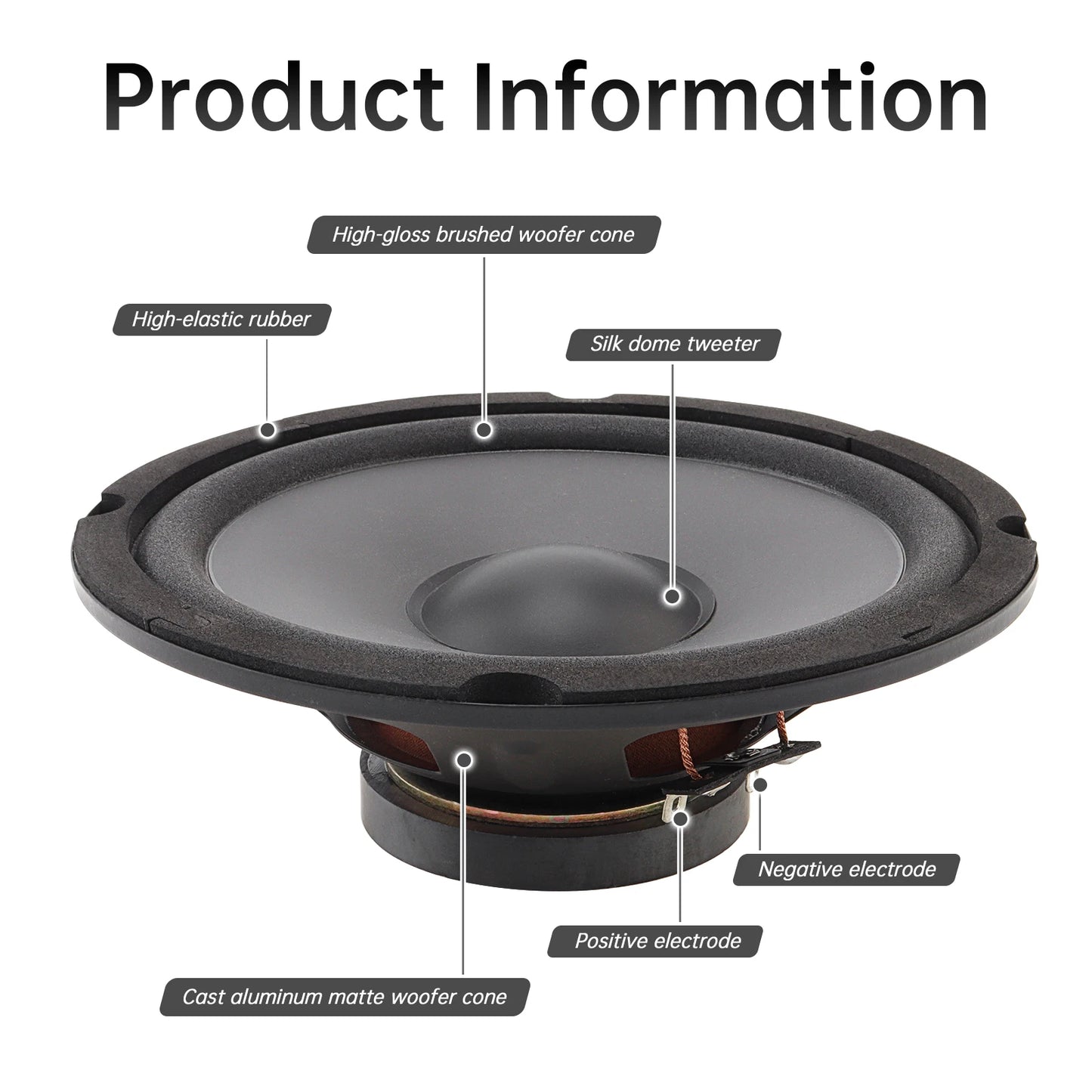 1 Piece 6.5 Inch Car Speakers 600W 2-Way Vehicle Door Subwoofer Audio Stereo Full Range Frequency Automotive Speakers for Car