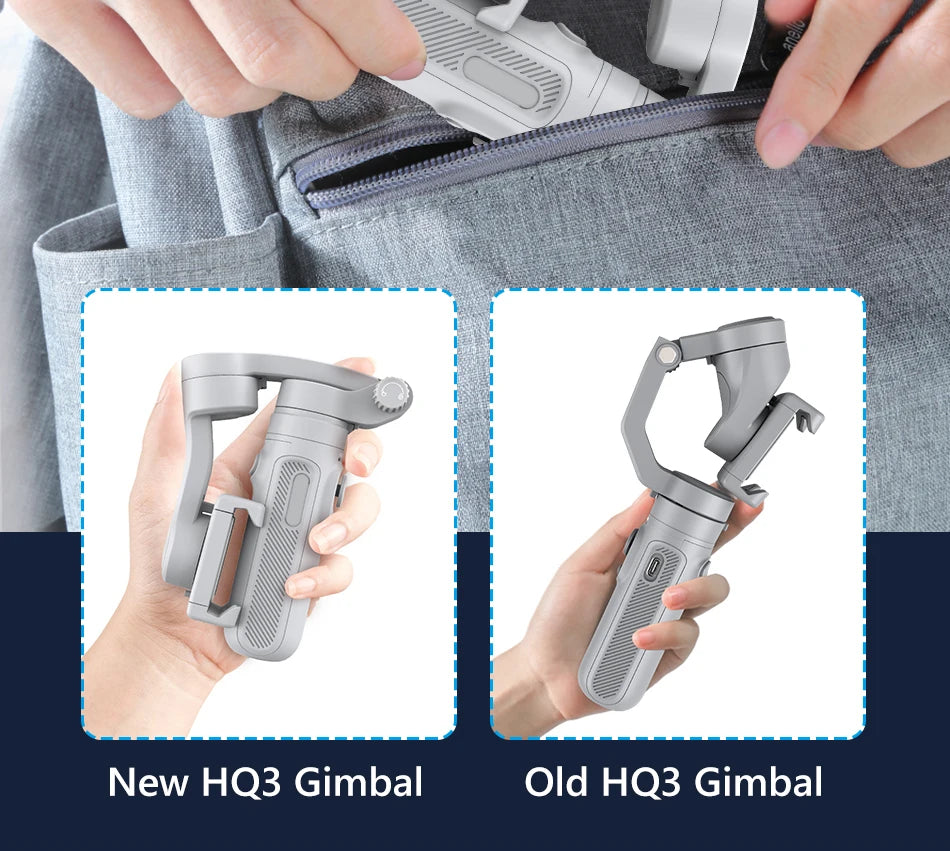 HQ3 3-Axis Gimbal Stabilizer for Smartphone Foldable Handheld Phone Video Record Vlog Anti-Shake Stabilizer for iPhone Android