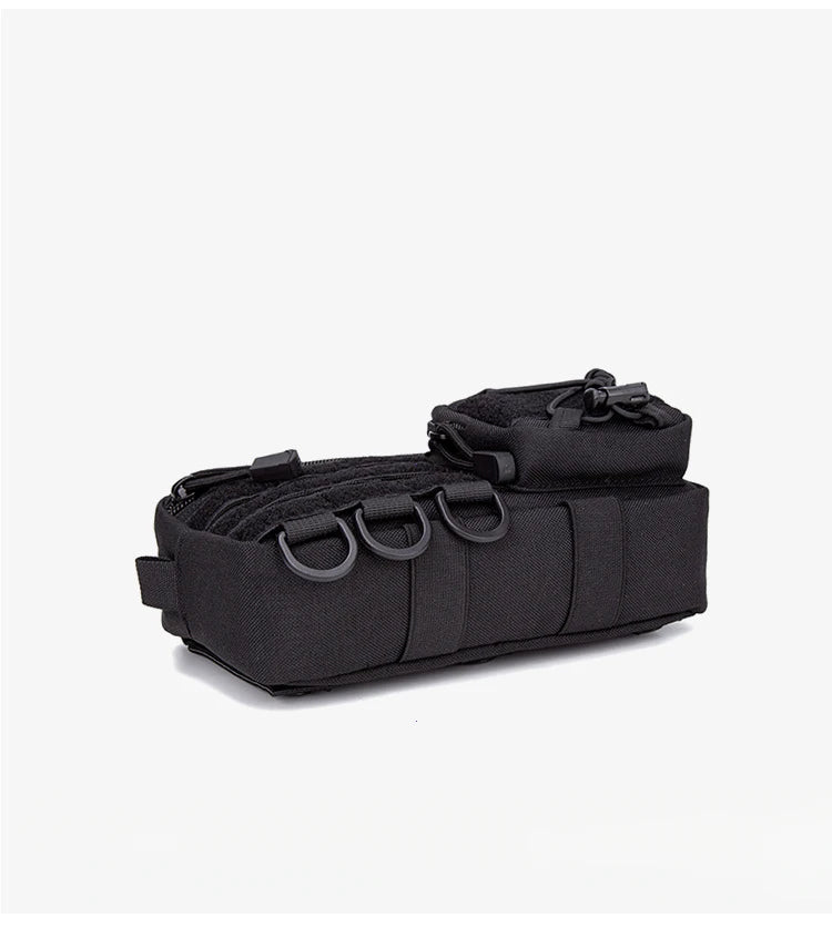 Tactical Molle Horizontal Admin Pouch with Front Drawstring Pocket EMT Pouch EDC Utility Orgaznier Bag Hunting Fanny Pack