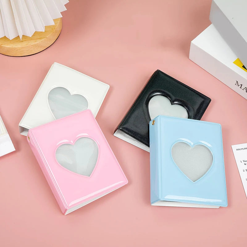A5 Kpop Photocard Holder Binding Photo Cards Holder in Polaroid Album Book 3 Inches Heart Photo Card School Stationery Binder
