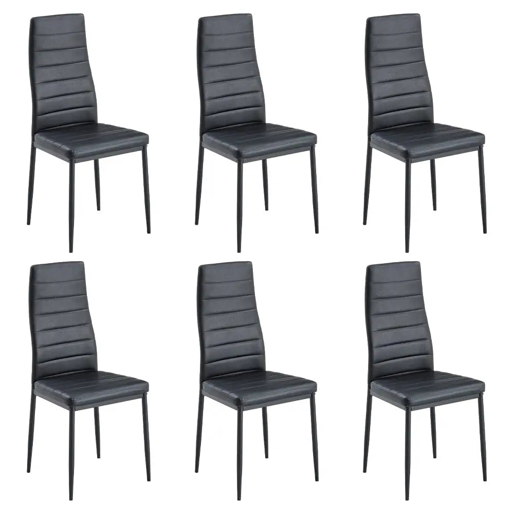 Modern Dining Chairs, Kitchen Chair Leather with Metal Legs and Foot Pads,Thick Padded Seats,Backrest Set
