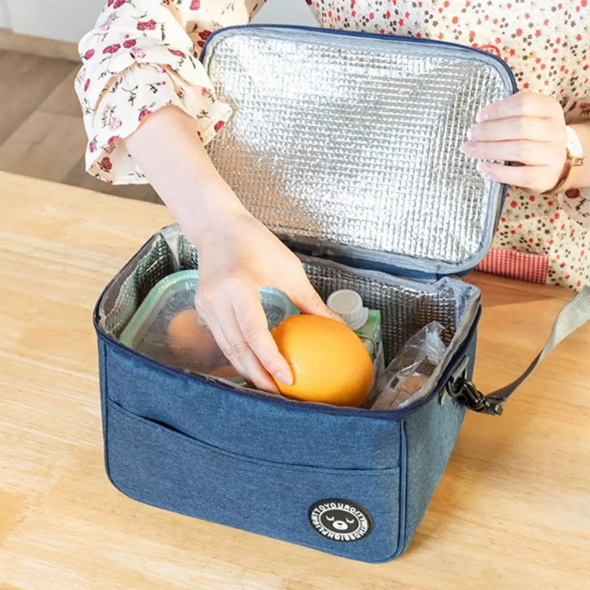 Thermal bag bento bag aluminum foil thickened lunch box thermal bag with rice shoulder strap bento bag one pack