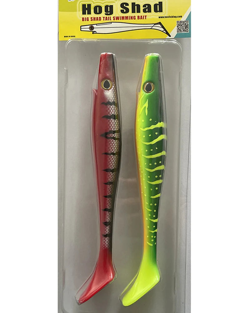 ESFISHING soft lures fishing Peche pike Hog Shad 100mm  200mm Sea Fishing Silicone bait swimbait sea lake isca artificial